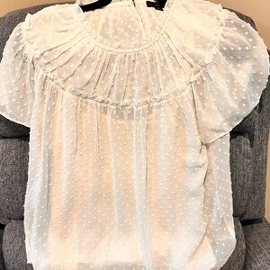 J. Crew White Textured Blouse